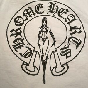 Large white deadly doll chrome hearts shirt